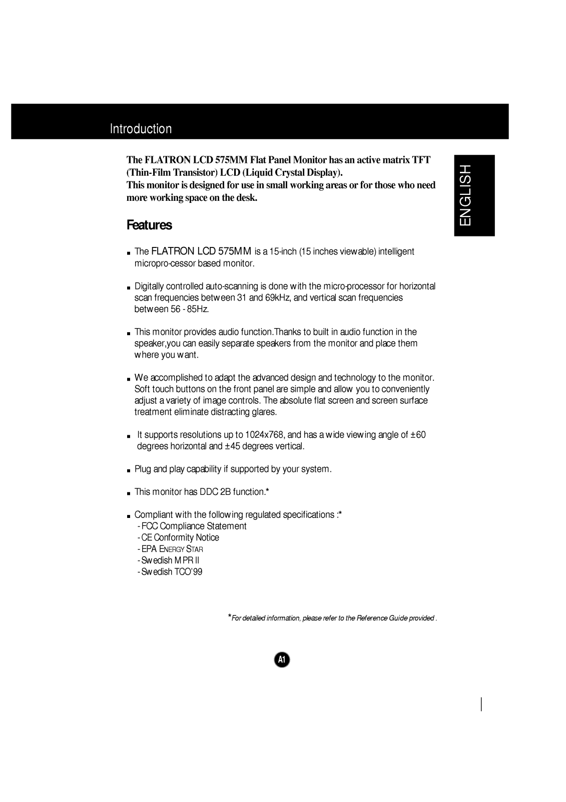 LG FLATRON LCD 575MM-LM575EA User Manual