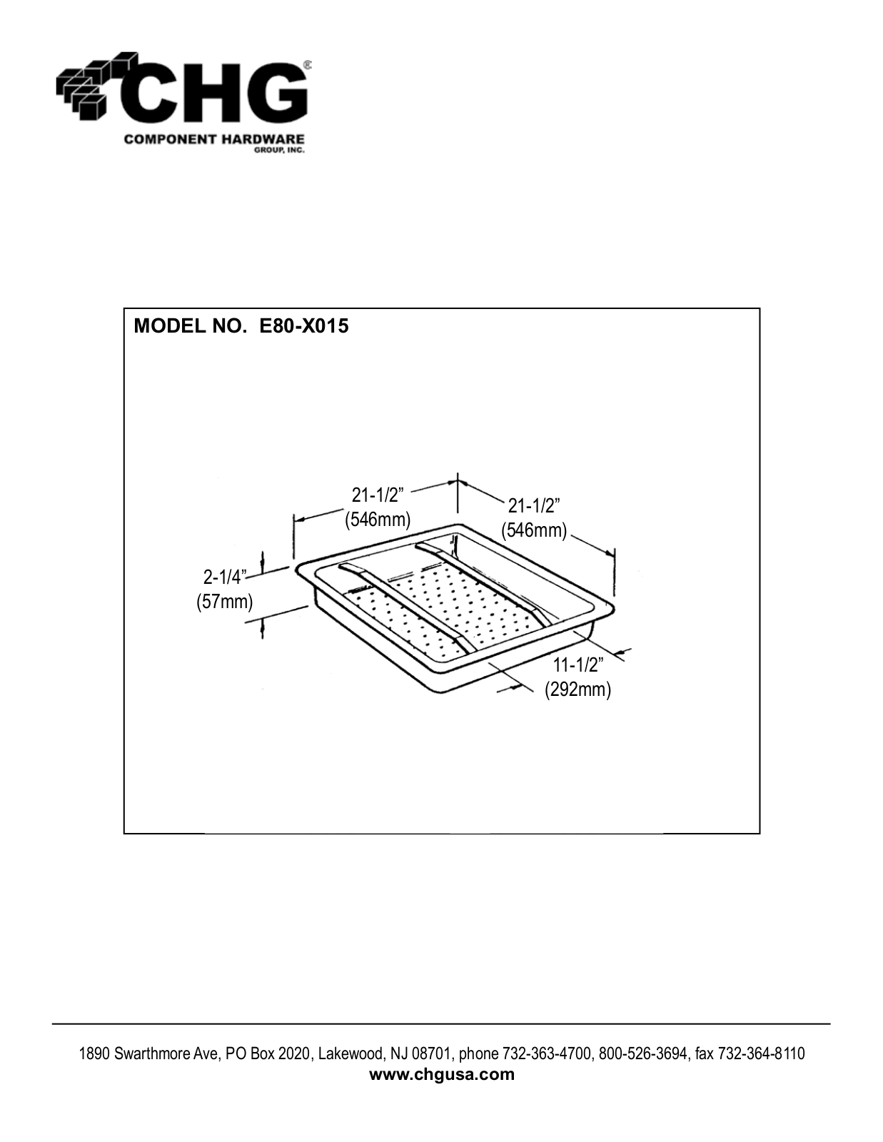 Component Hardware E80-X015 User Manual