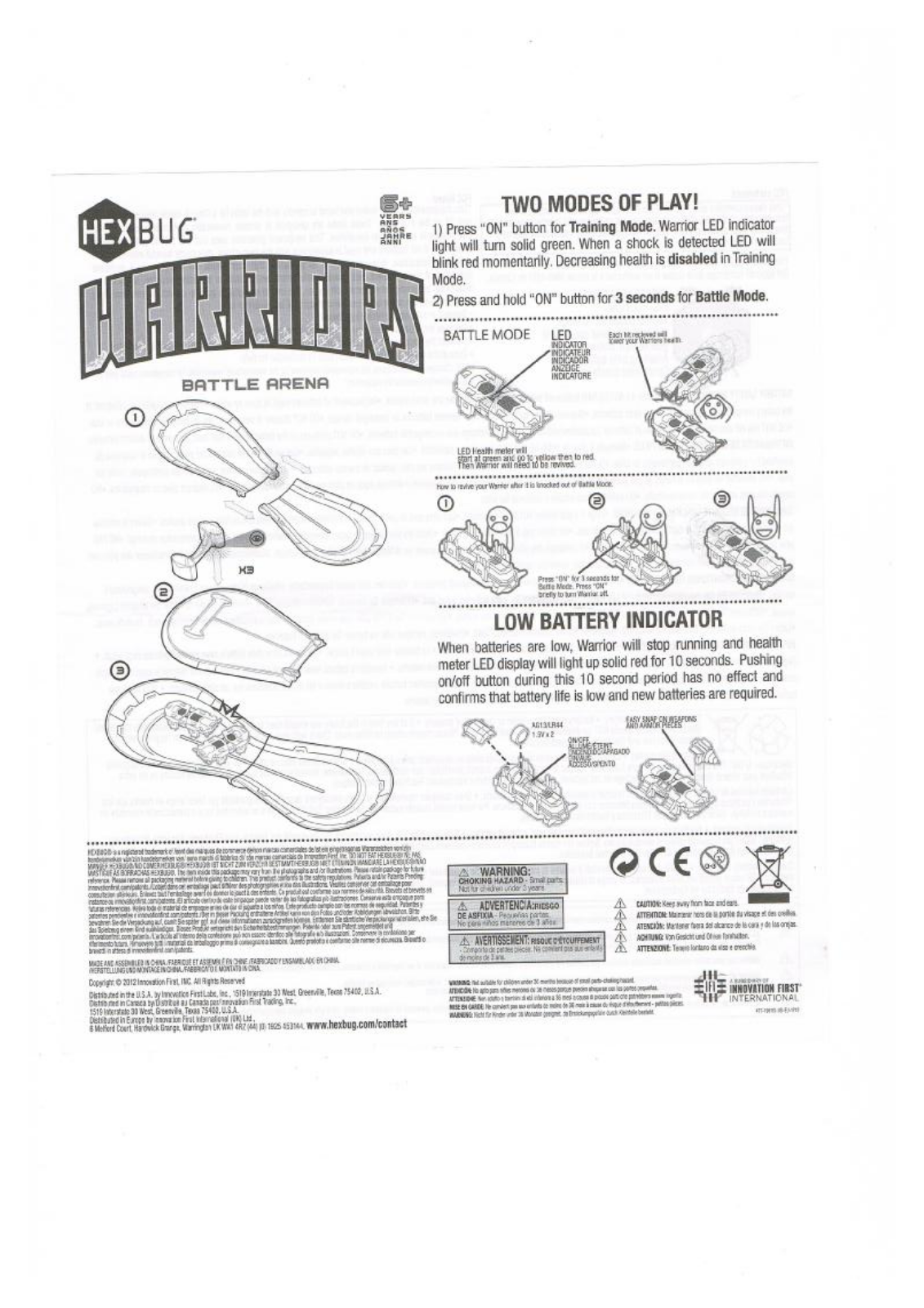 HexBug Warriors User guide - ManualMachine.com