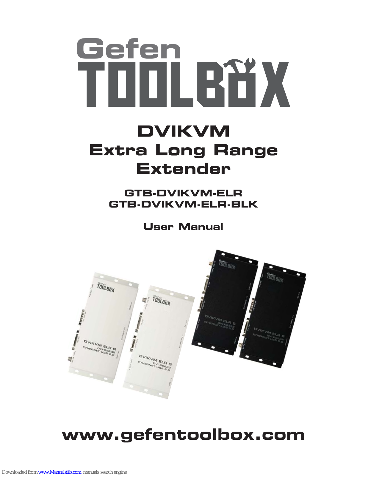 Gefen GTB-DVIKVM-ELR, ToolBox GTB-DVIKVM-ELR-BLK, ToolBox GTB-DVIKVM-ELR User Manual