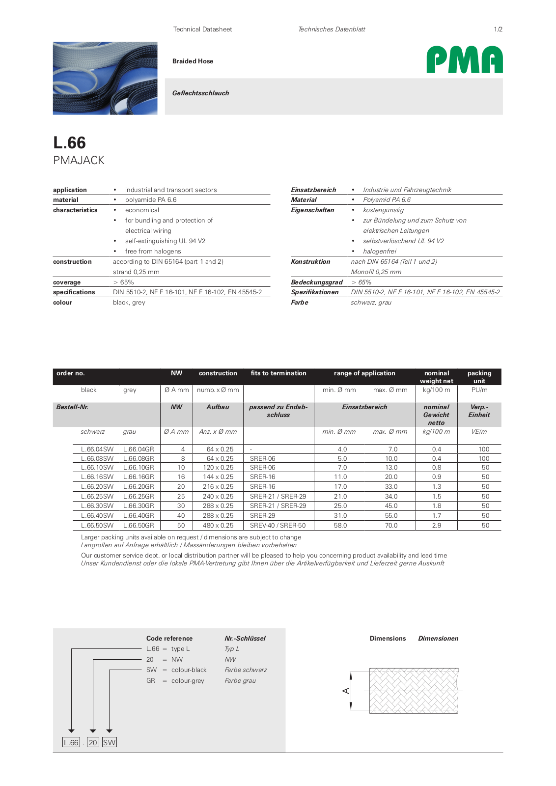 PMA L.66 Data Sheet