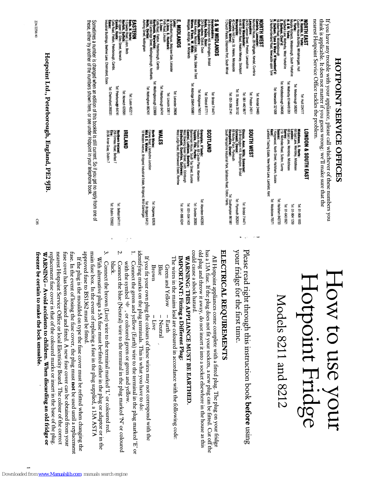 Hotpoint 8212 User Manual