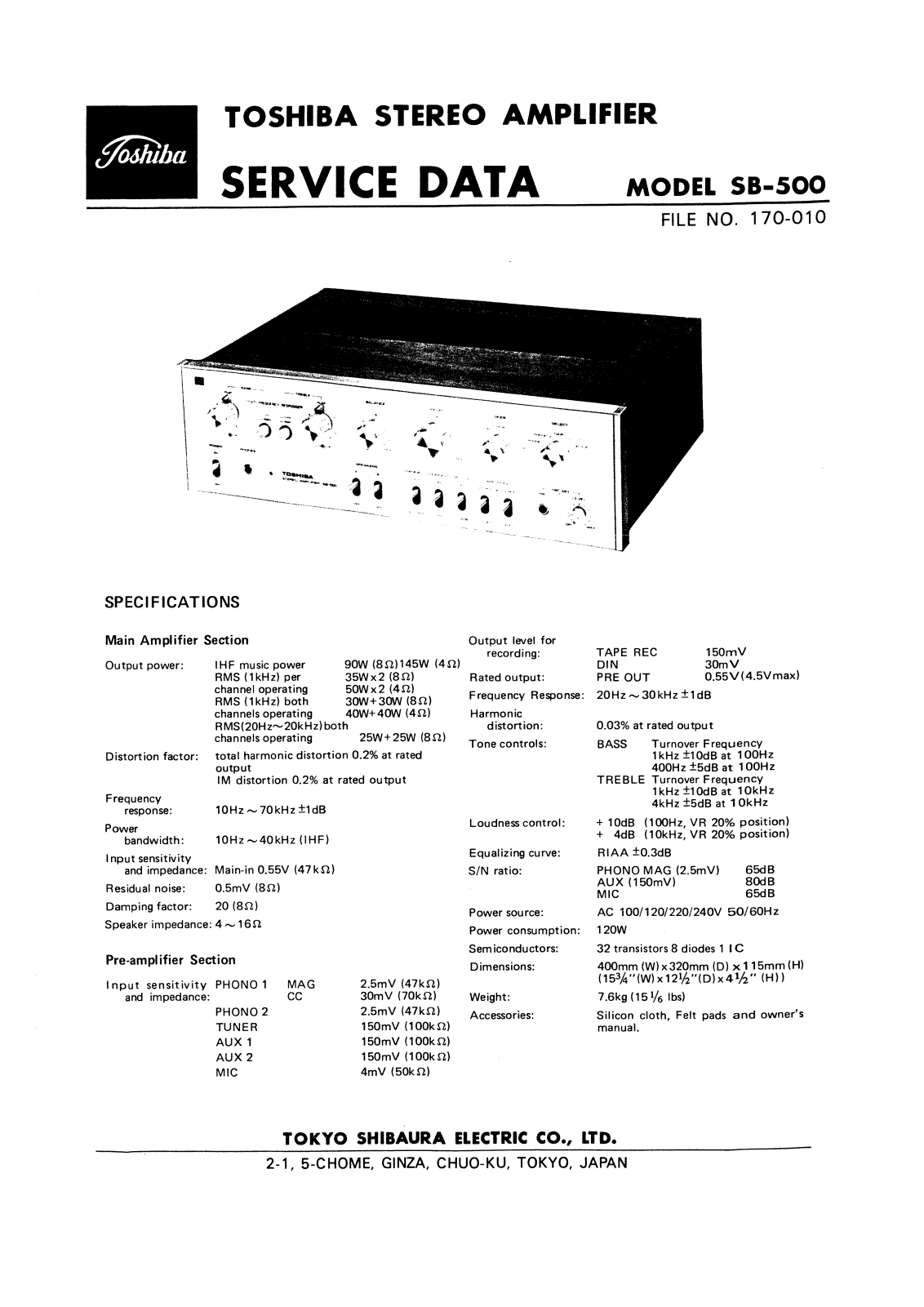 Toshiba SB-500 Service Manual