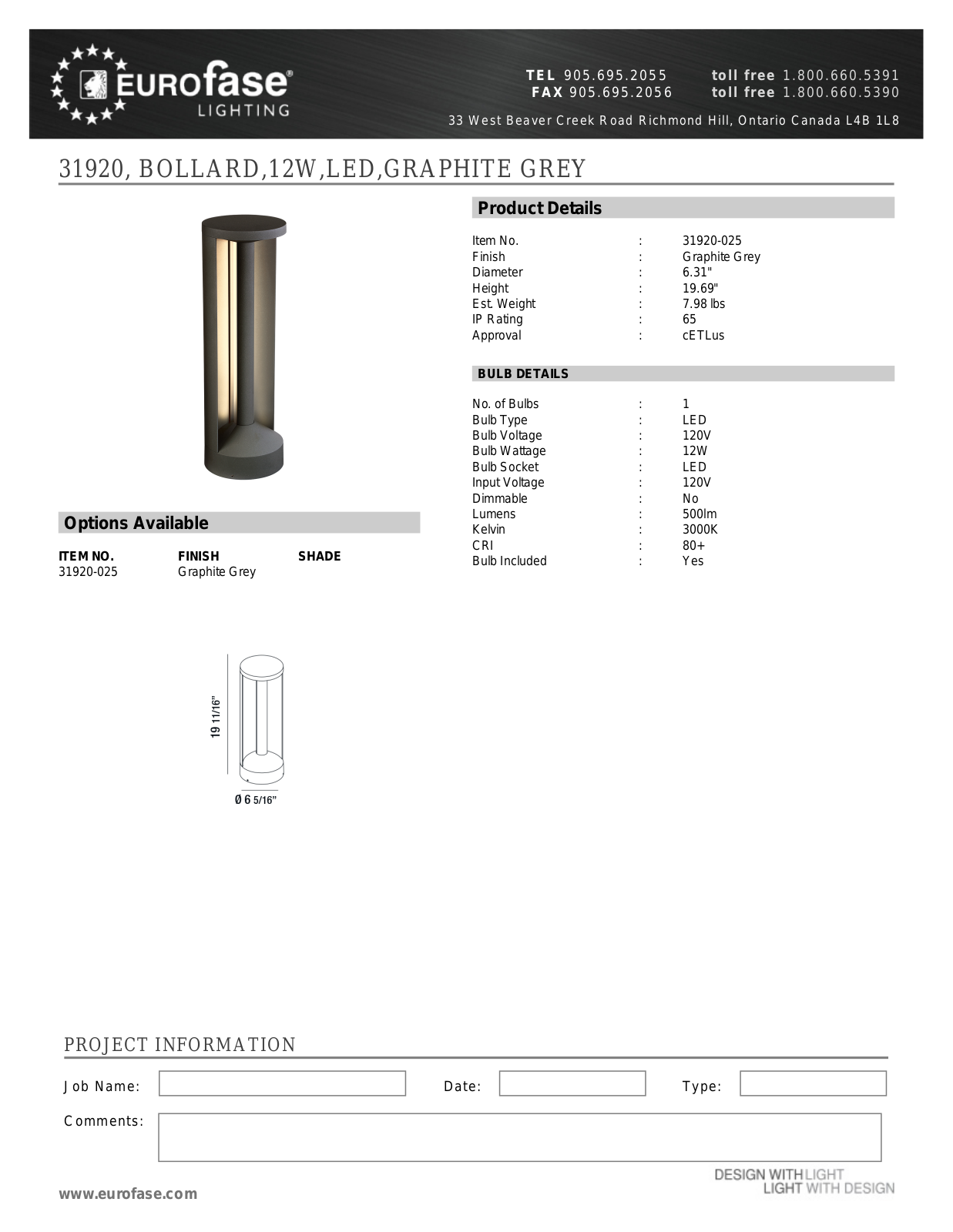 Eurofase XEO4476 Specifications - ManualMachine.com