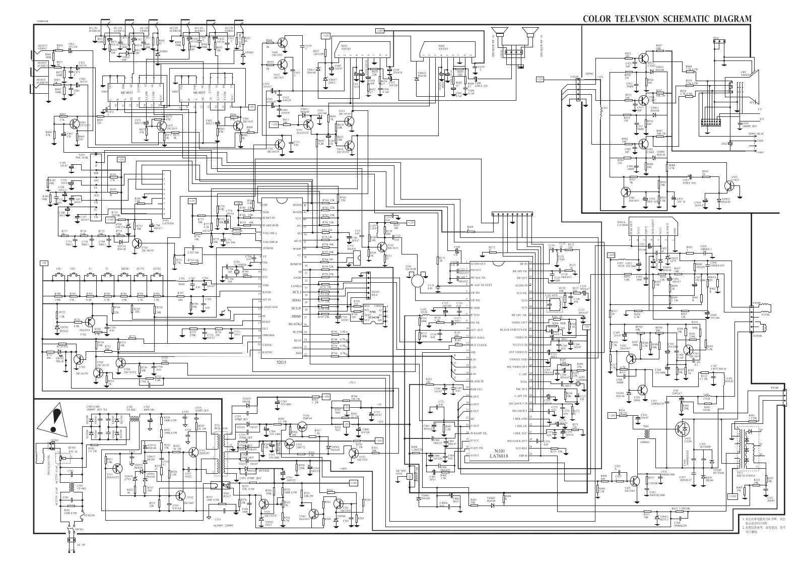 China LC863328B-52G5, LA76818A, LA7840, 24C08 Schematic