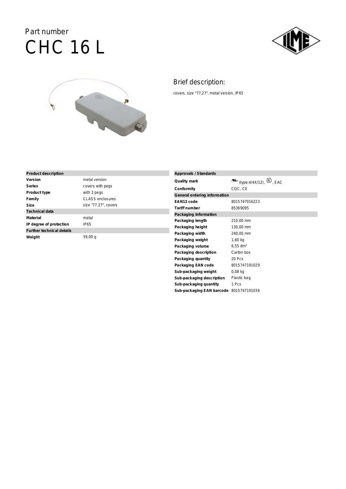 ILME CHC-16L Data Sheet