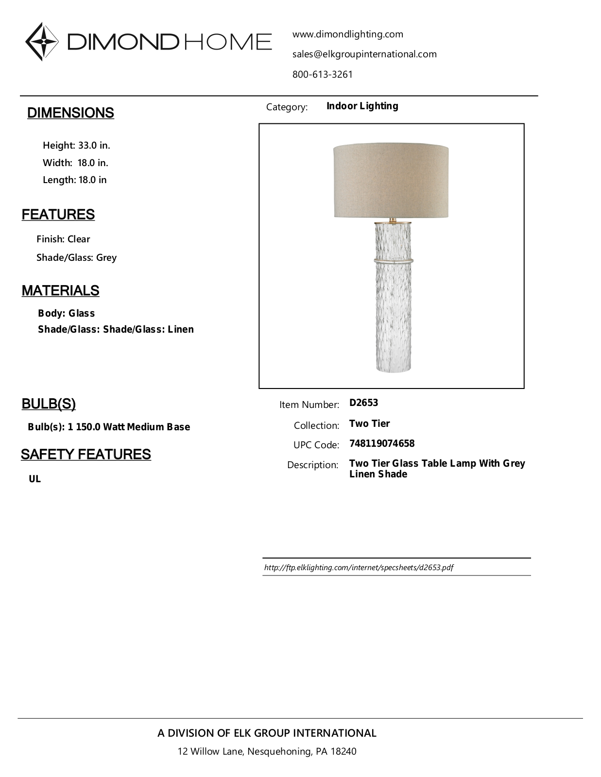 ELK Home D2653 User Manual