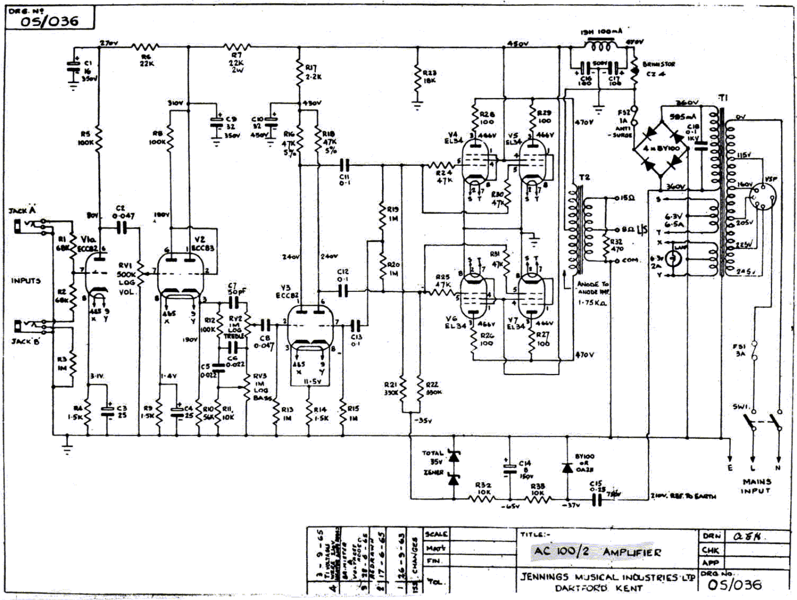 Vox ac100jen schematic