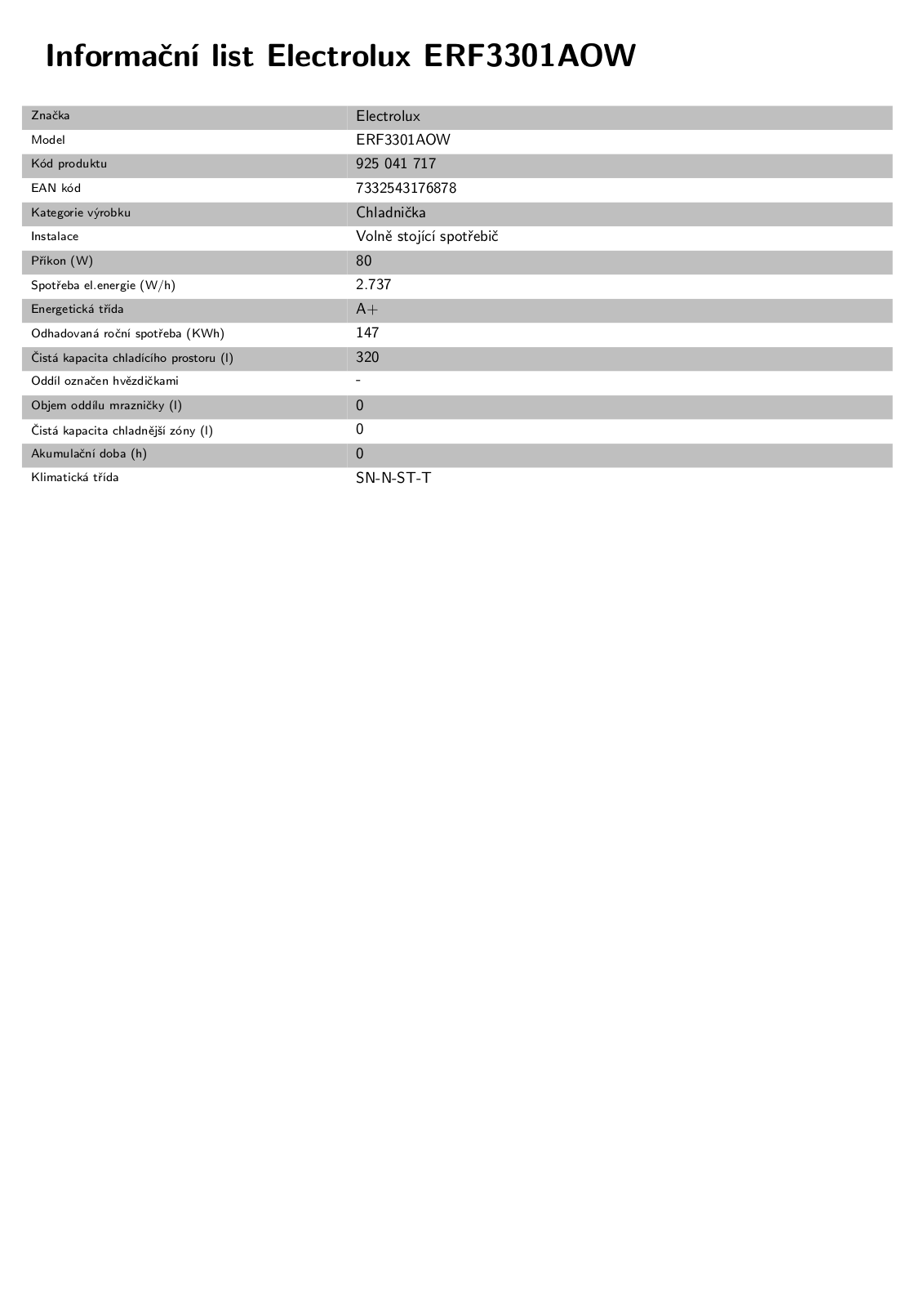 Electrolux ERF3301AOW User Manual