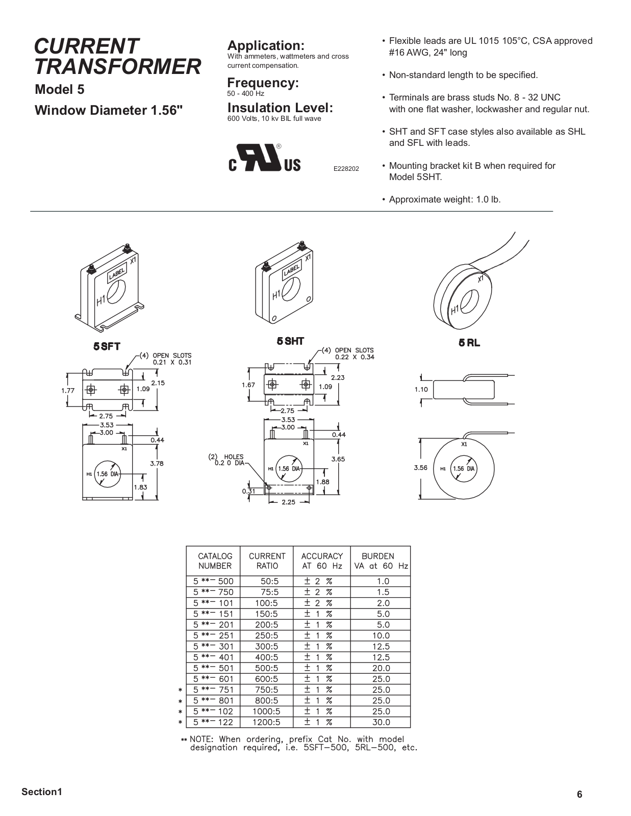 Crompton Instruments 5 Data Sheet