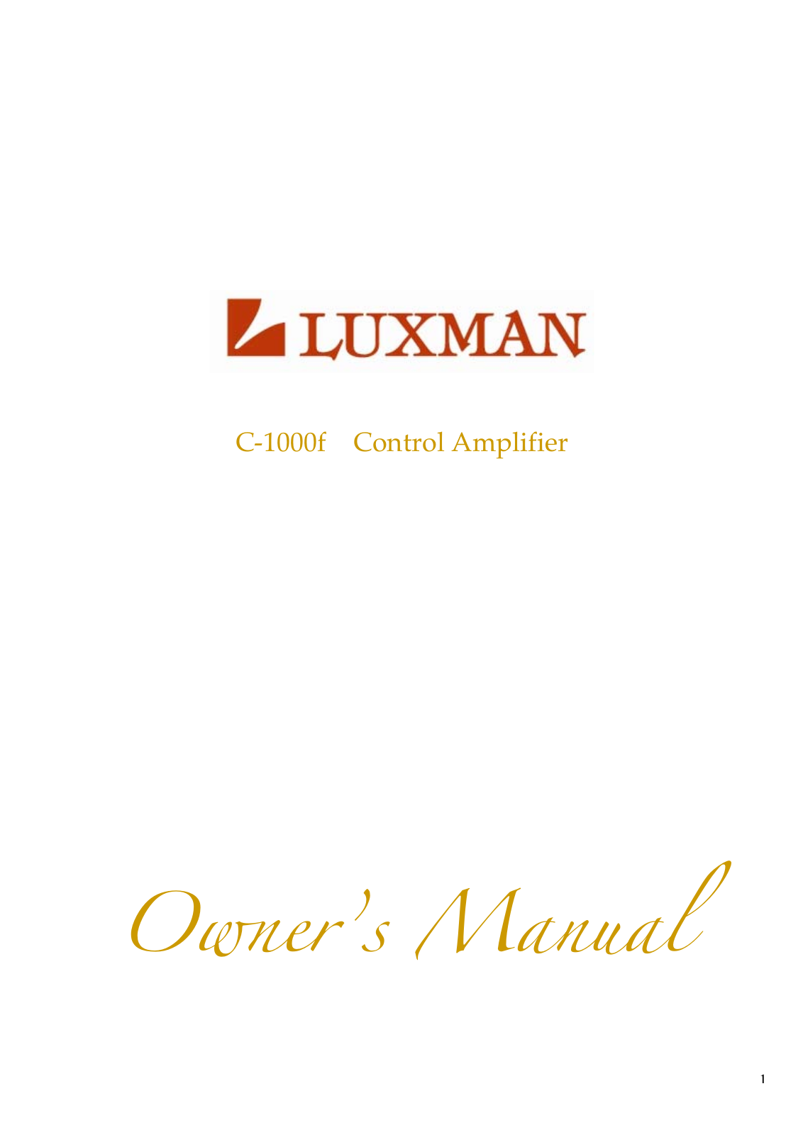 Luxman C-1000-F Owners Manual