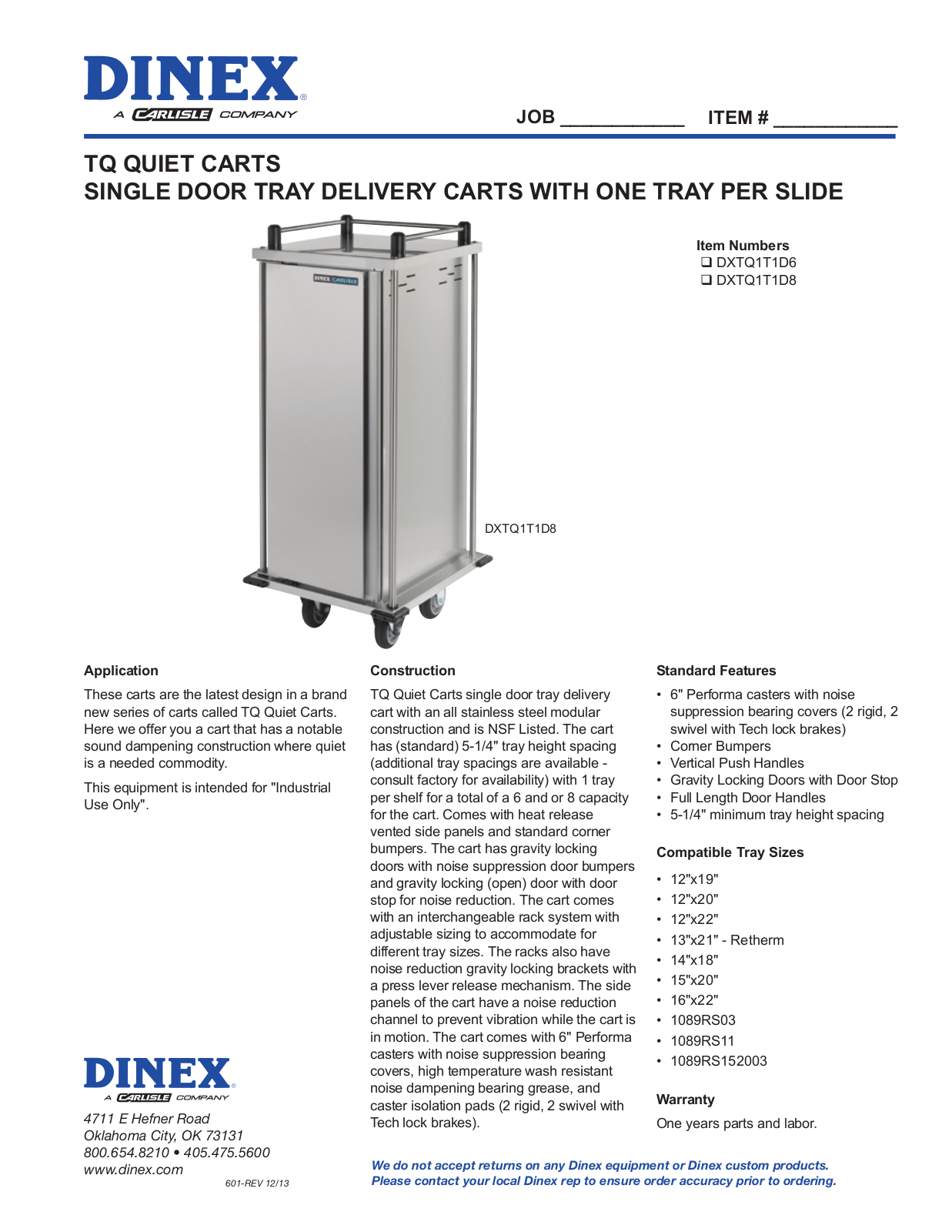 Dinex DXTQ1T1D8 User Manual