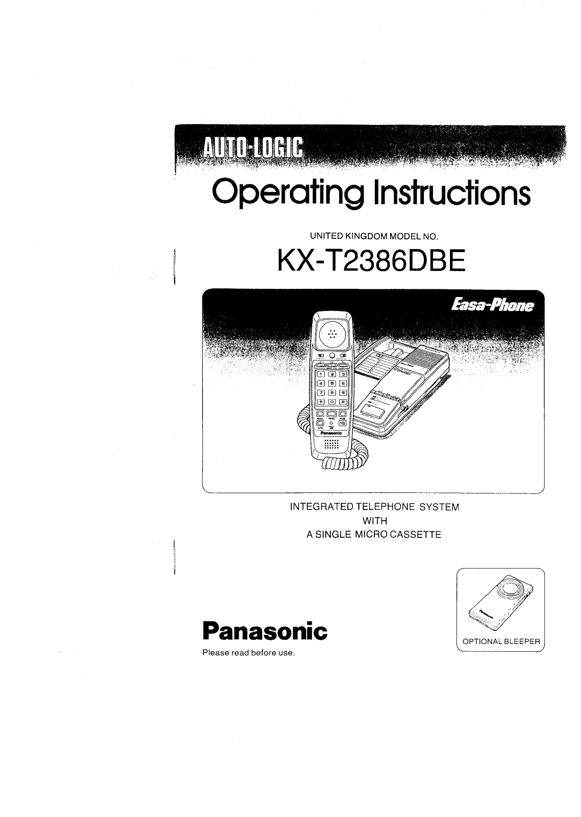 Panasonic KX-T2386DBE User Manual