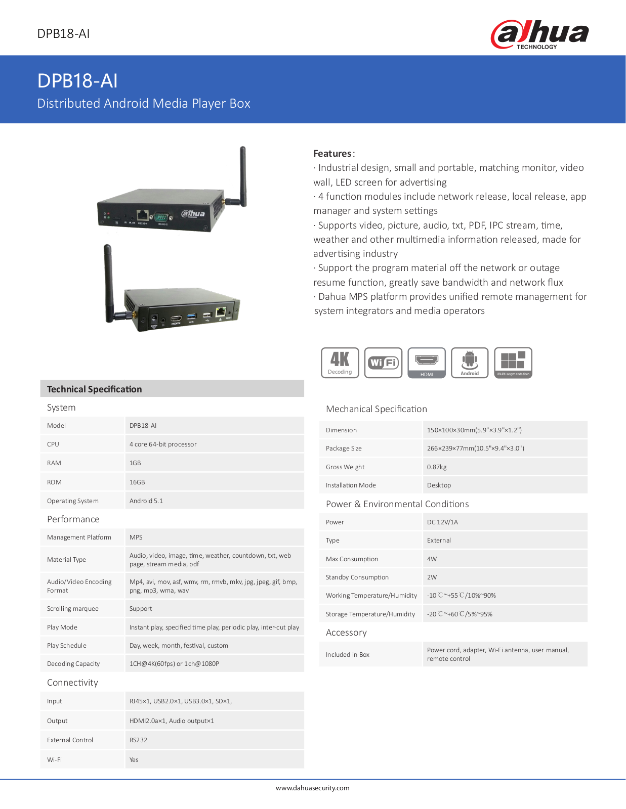 Dahua DPB18-AI User Manual