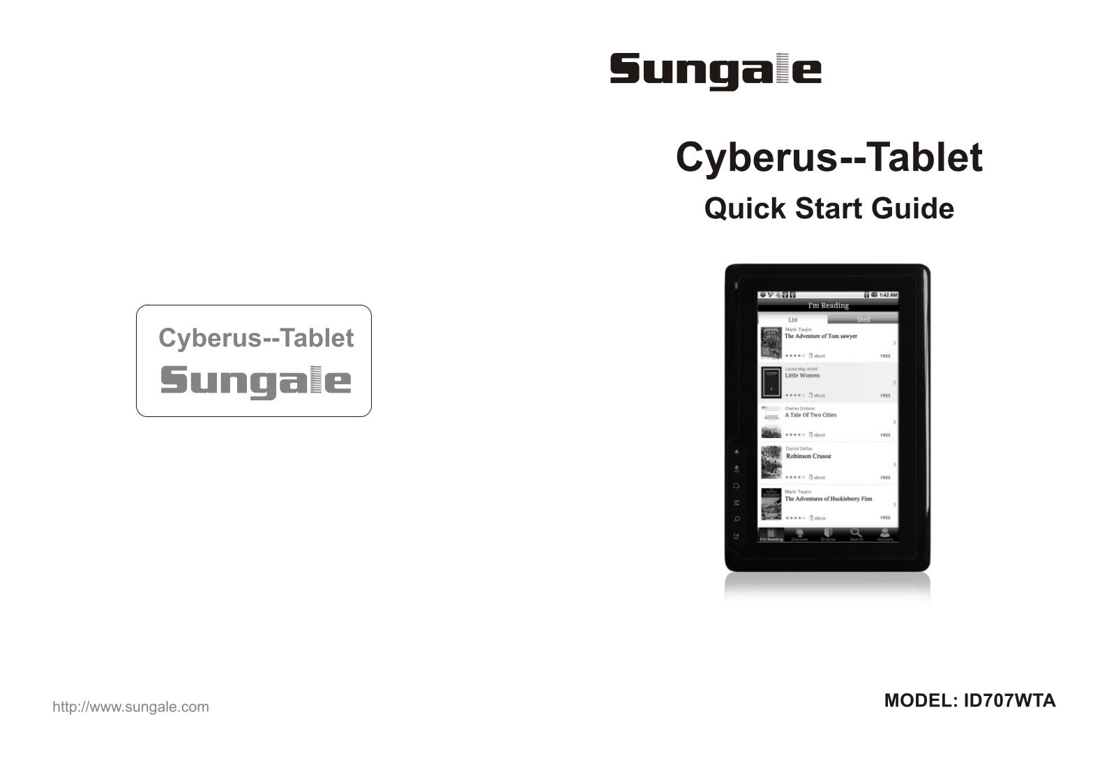 Sungale ID707WTA Quick Start Guide