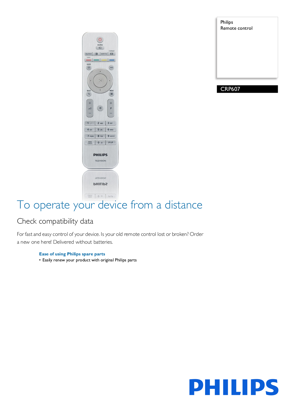 Philips CRP607/01 leaflet - ManualMachine.com