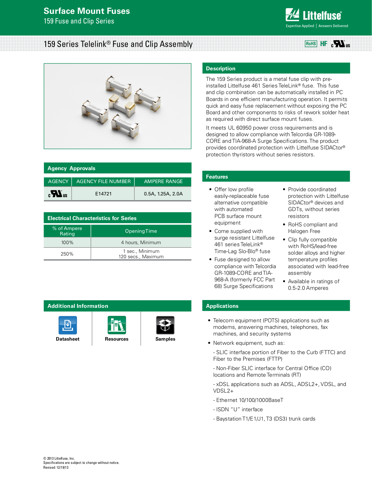 Littelfuse 159 User Manual