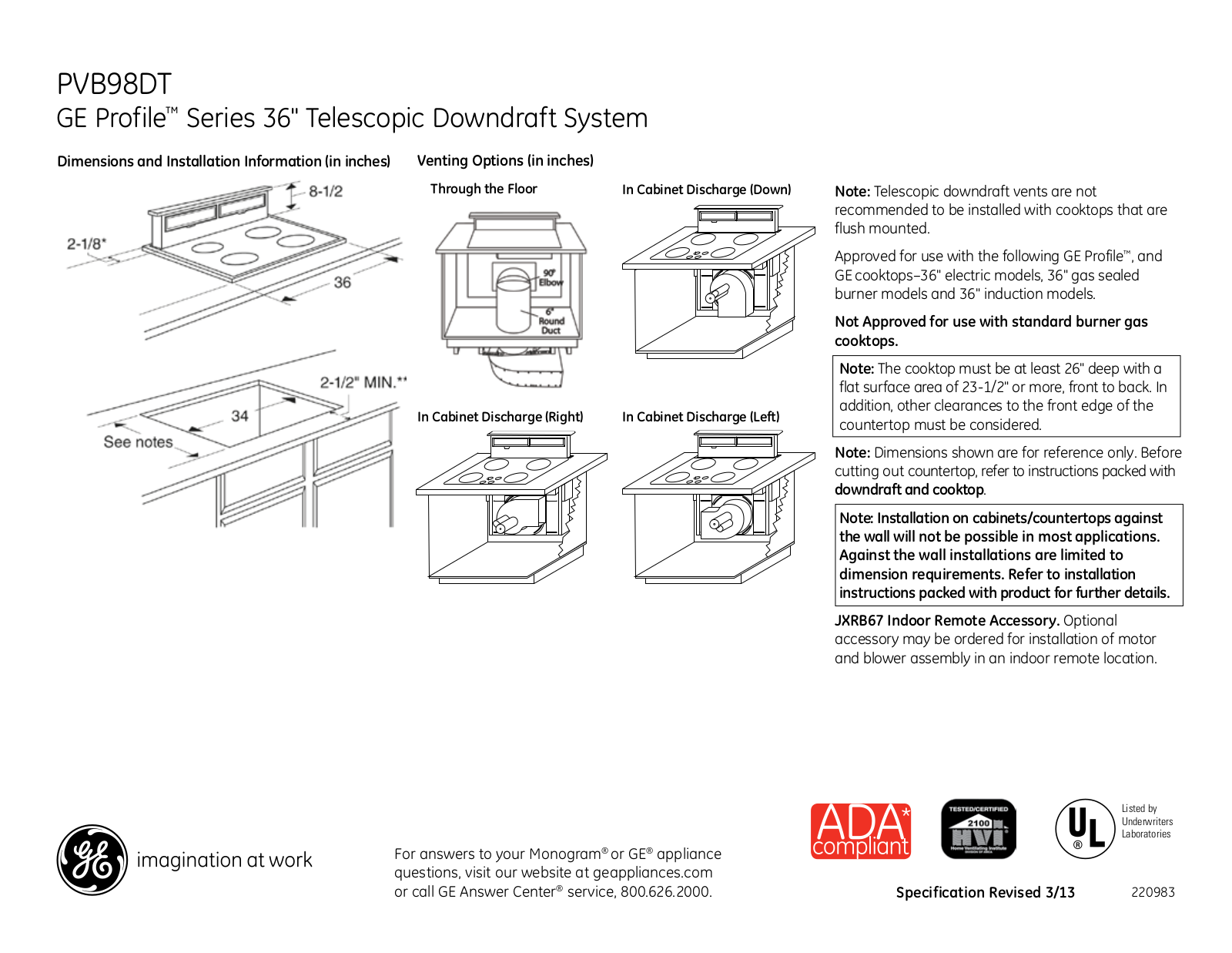 GE PVB98DTBB User Manual - ManualMachine.com