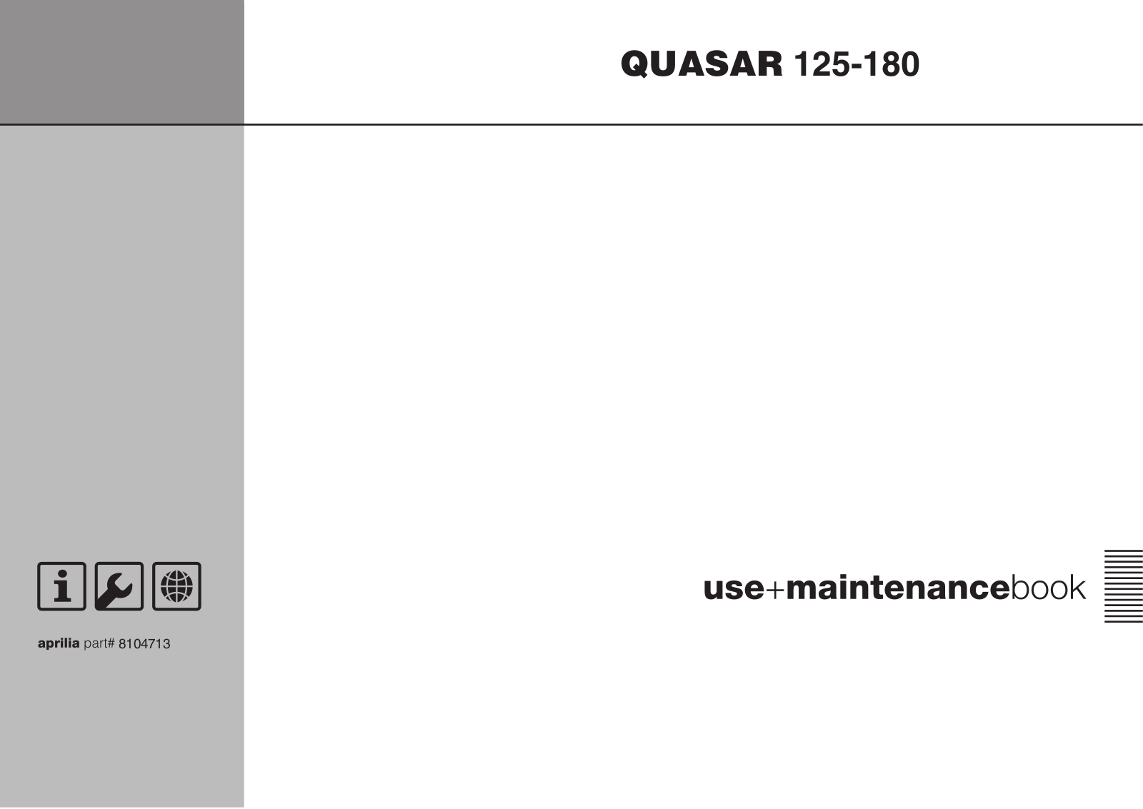 Aprilia QUASAR 180, QUASAR 125 User Manual