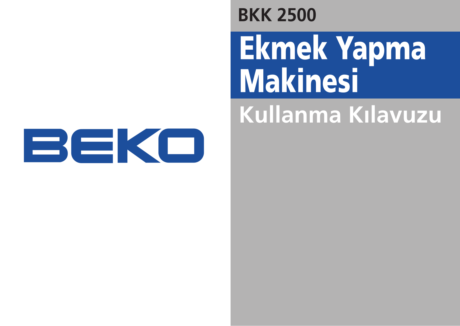 Beko BKK 2500 Manual