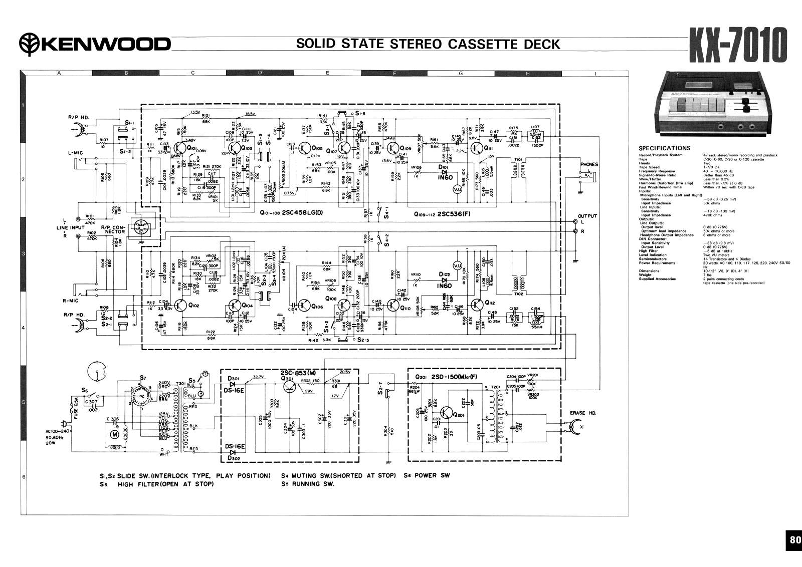 Kenwood KX-7010 Schematic