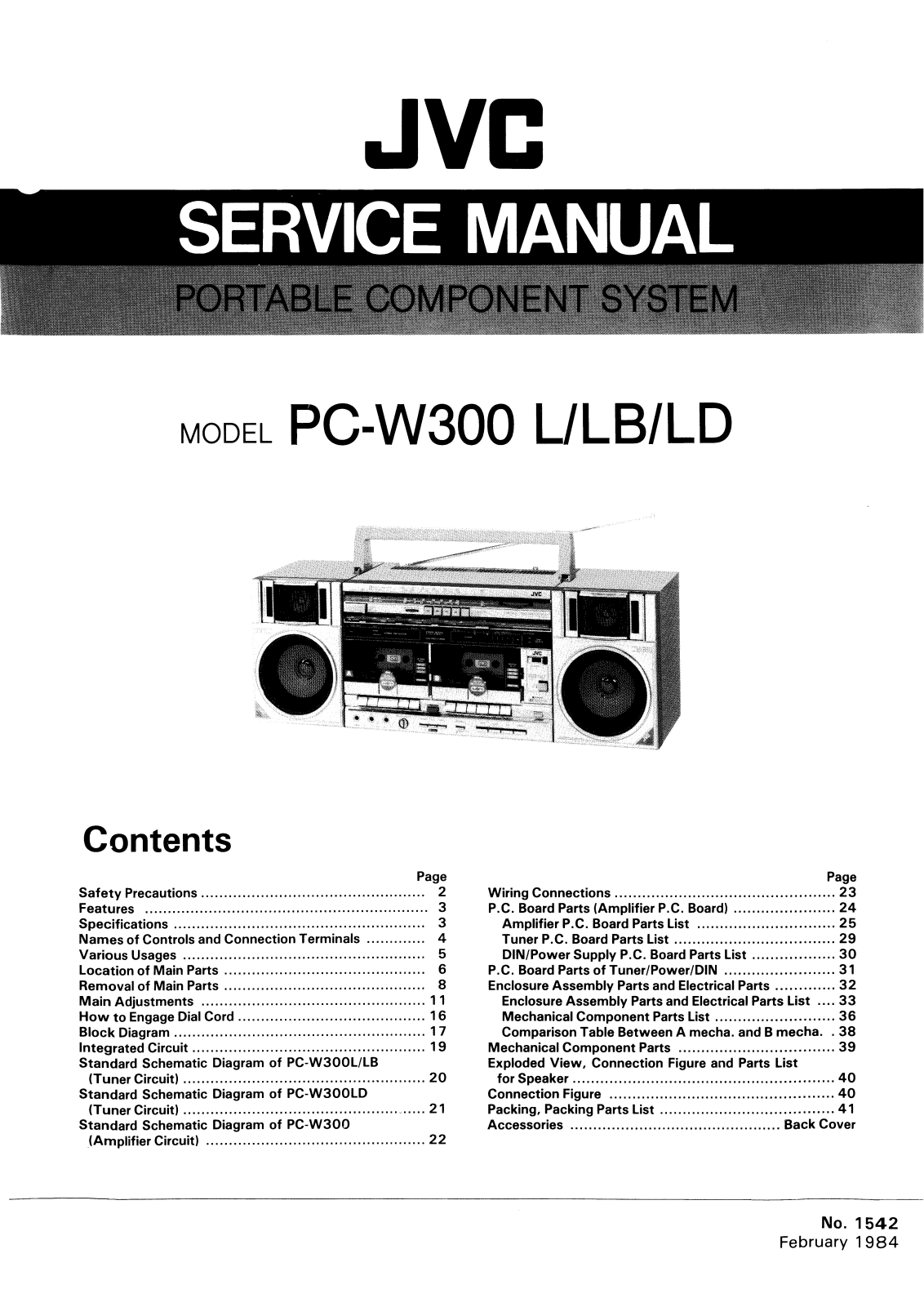JVC PCW-300-LB, PCW-300-L, PCW-300-LD Service manual