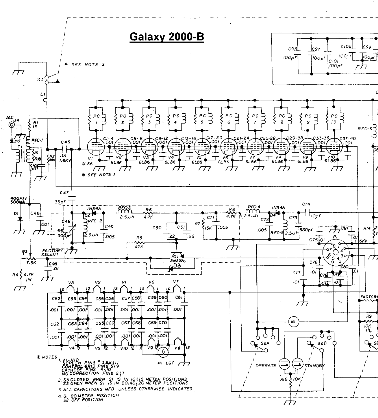 Galaxy Electronics 2000B Cirquit Diagram