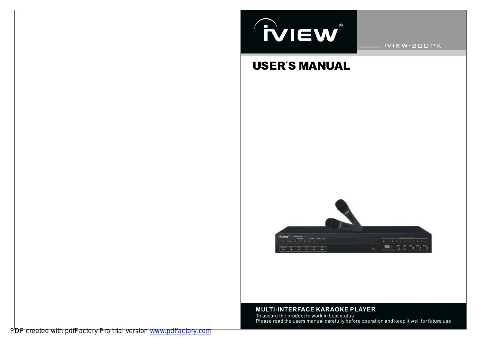 iView 200PK User Manual