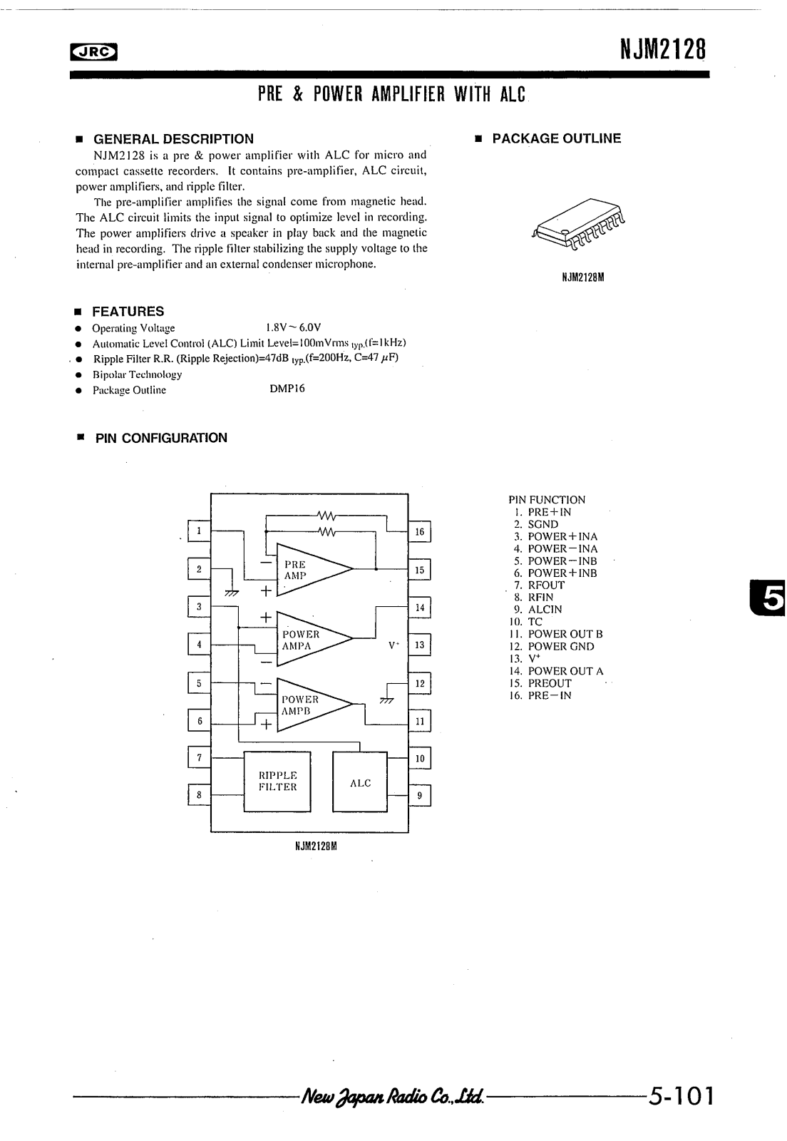 JRC NJM2128M Datasheet