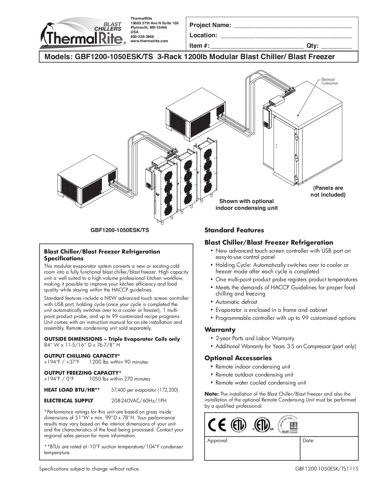 ThermalRite GBF1200-1050ESK-TS User Manual