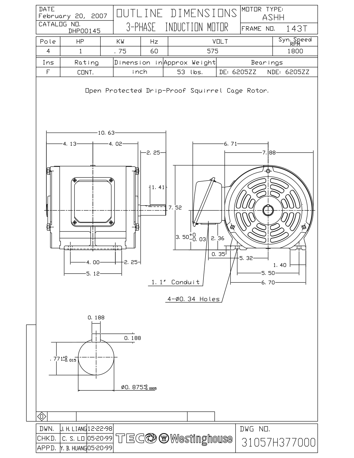 Teco DHP00145 Reference Drawing