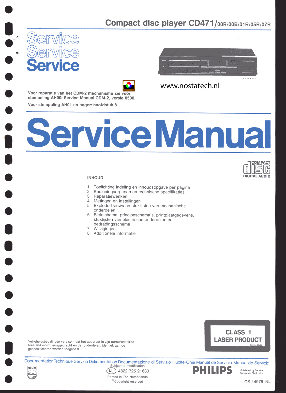 Philips CD-471 Service manual