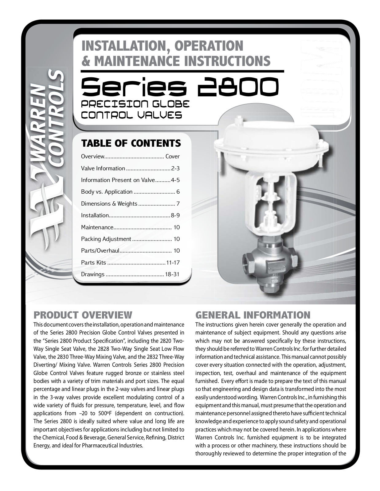 Warren Controls 2800 User Manual