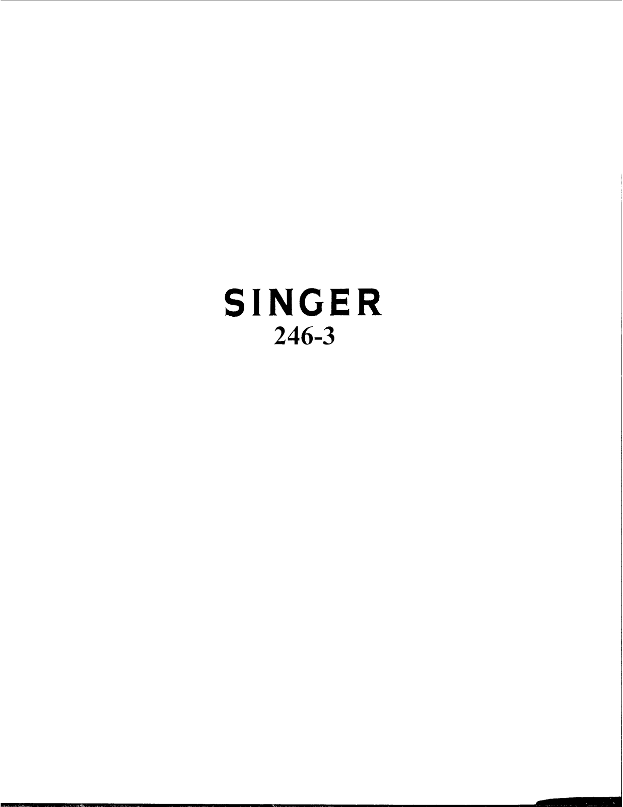 Singer 246-3 User Manual