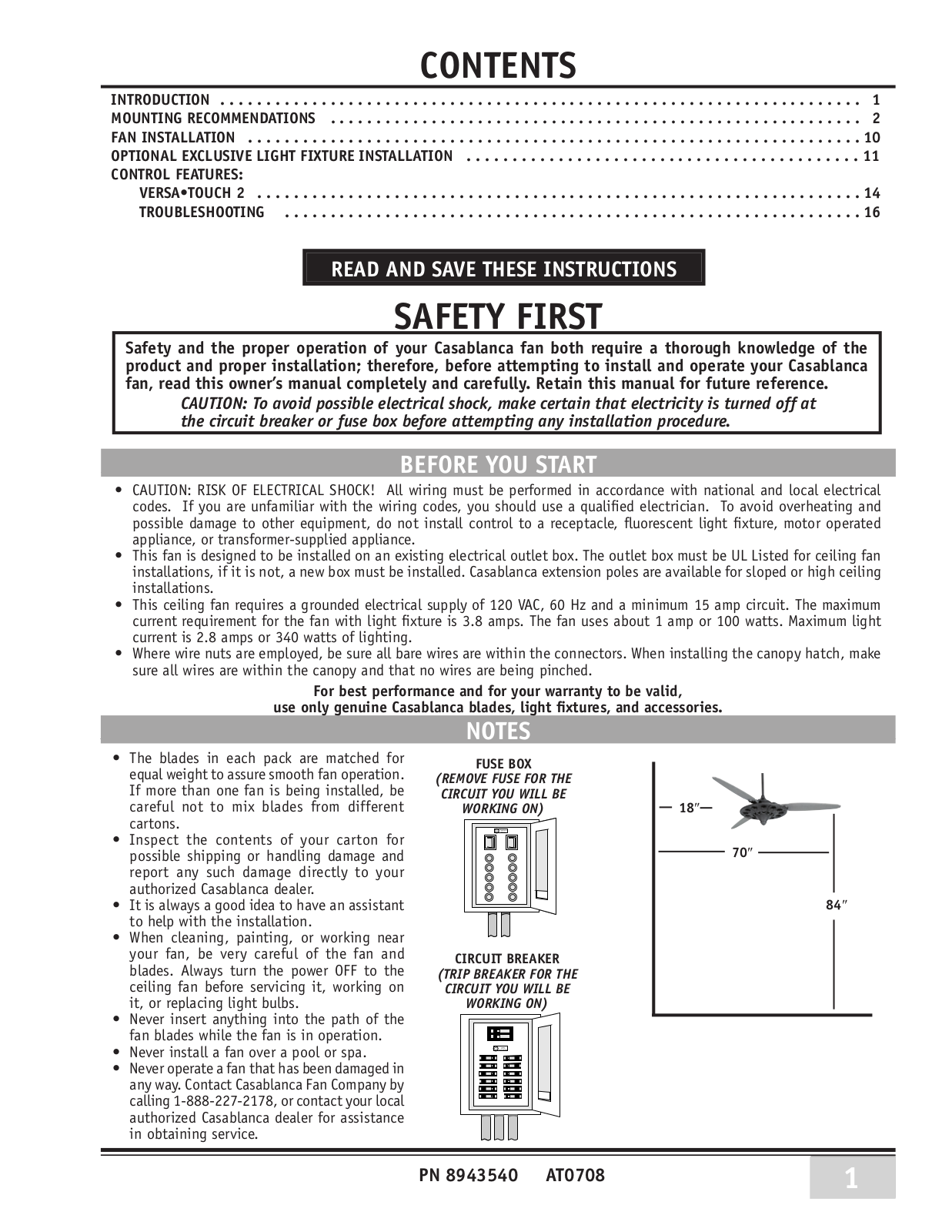 Casablanca Fan Company Marrakesh 89UXXM User Manual