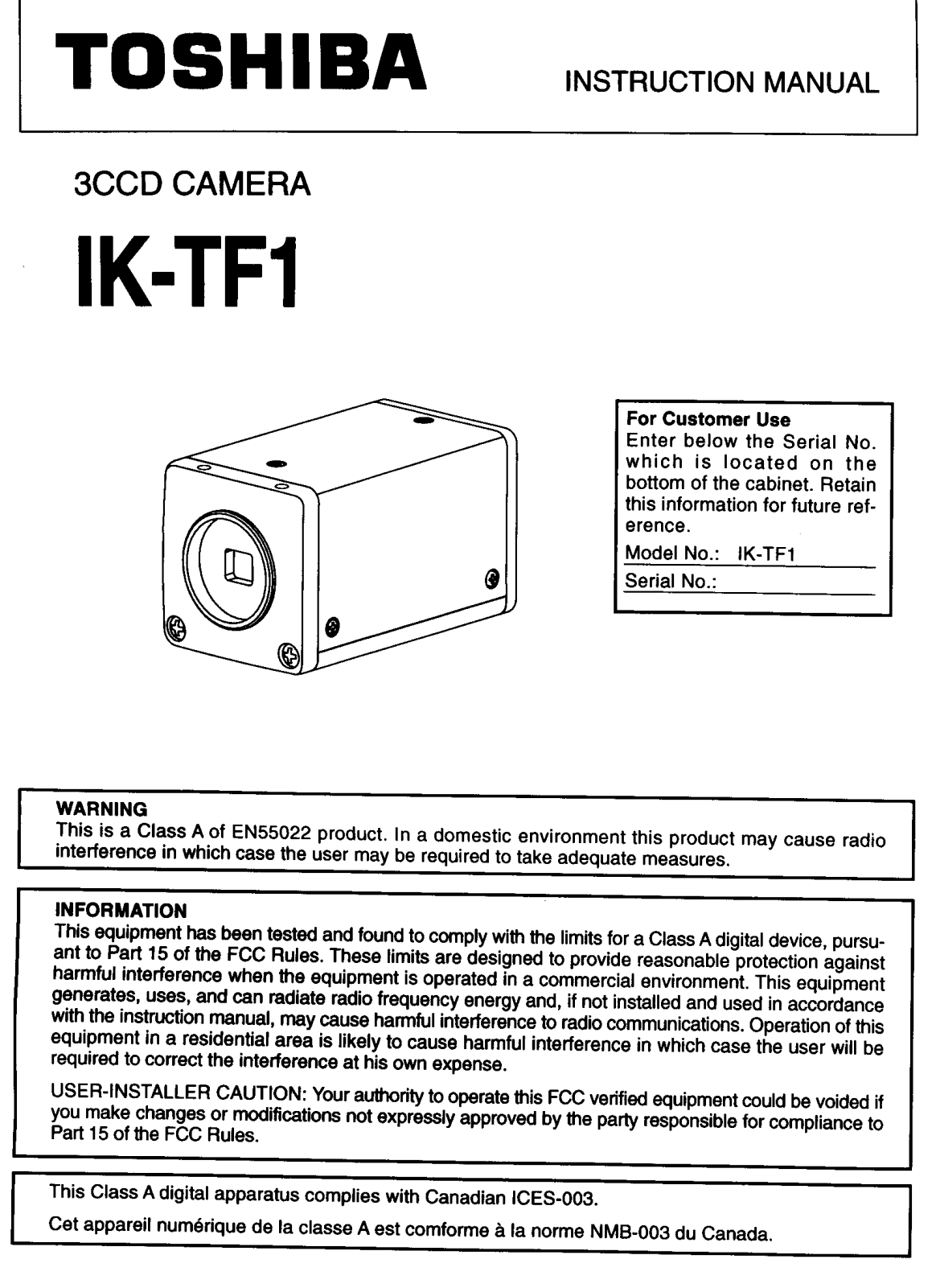 Univex IK - TF1 User Manual