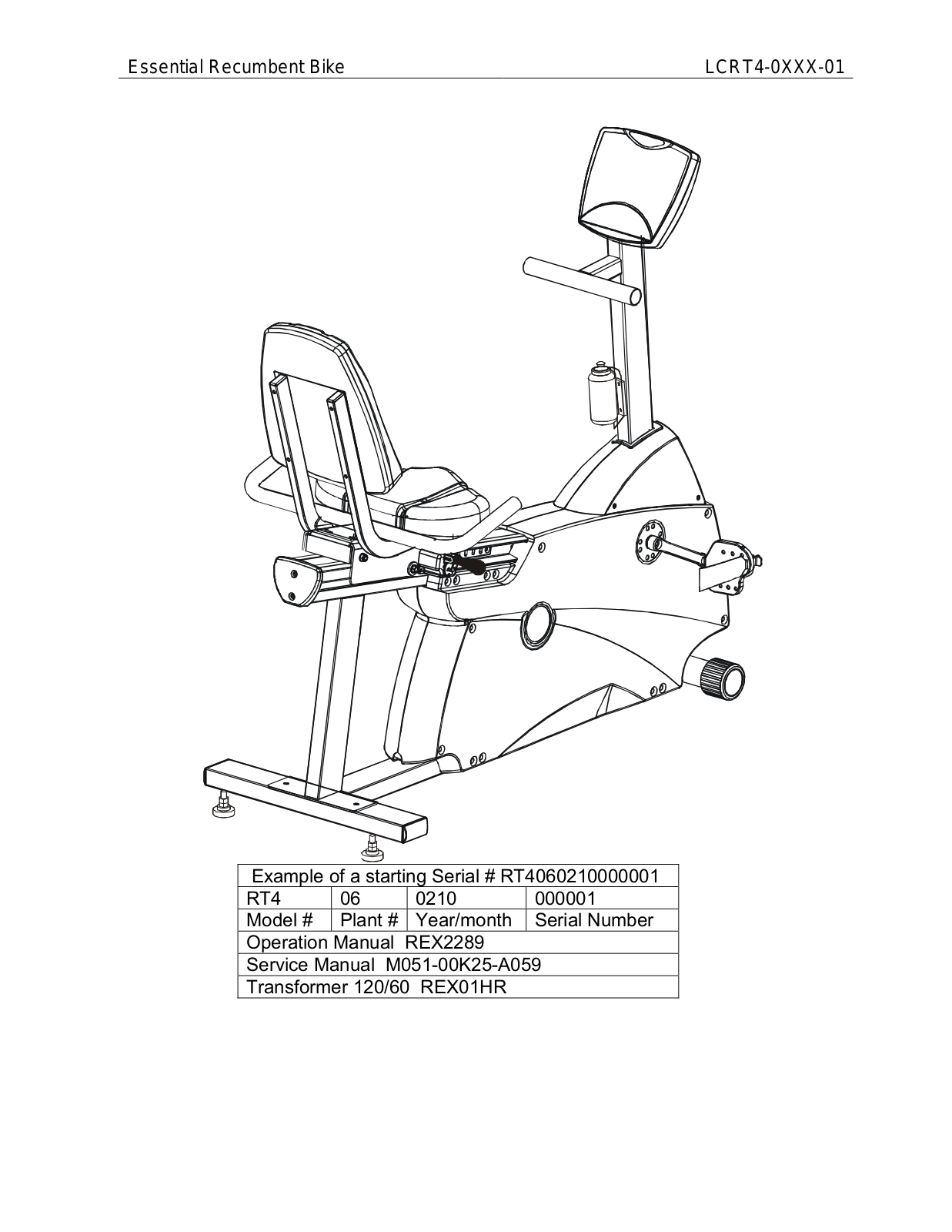 Life Fitness LCRT4-0XXX-01 User manual