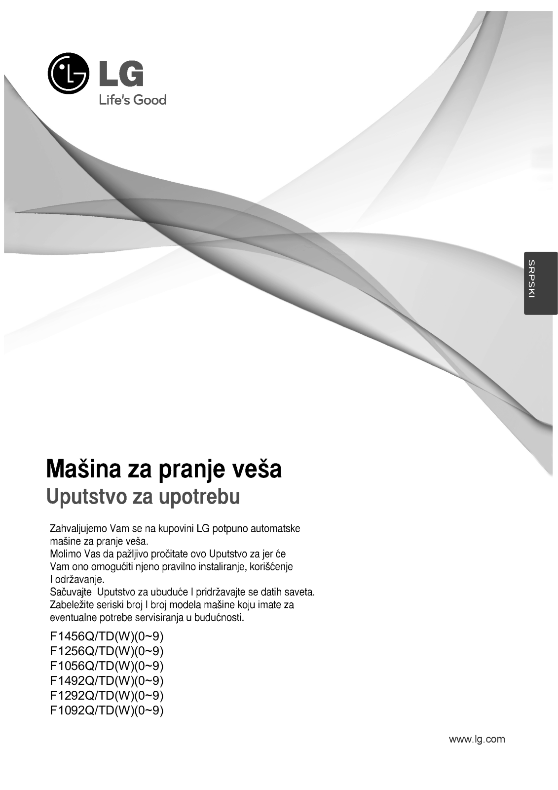 LG F1292QD Owner's Manual