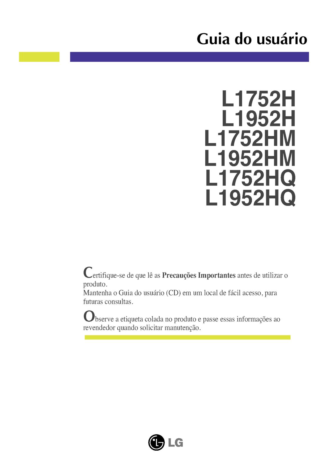 Lg L1752H, L1952H, L1752HM, L1952HM, L1752HQ User Manual