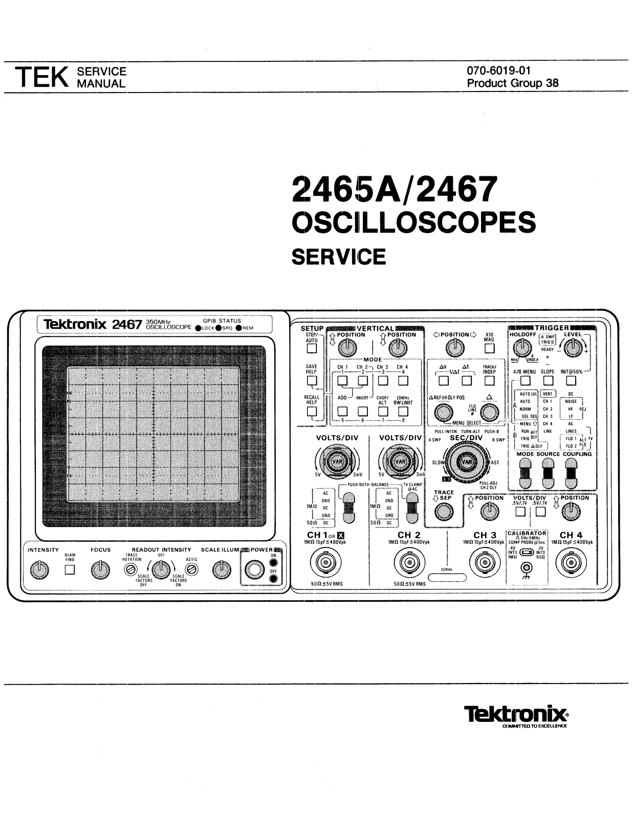 Tektronix 2467, 2465A Service manual