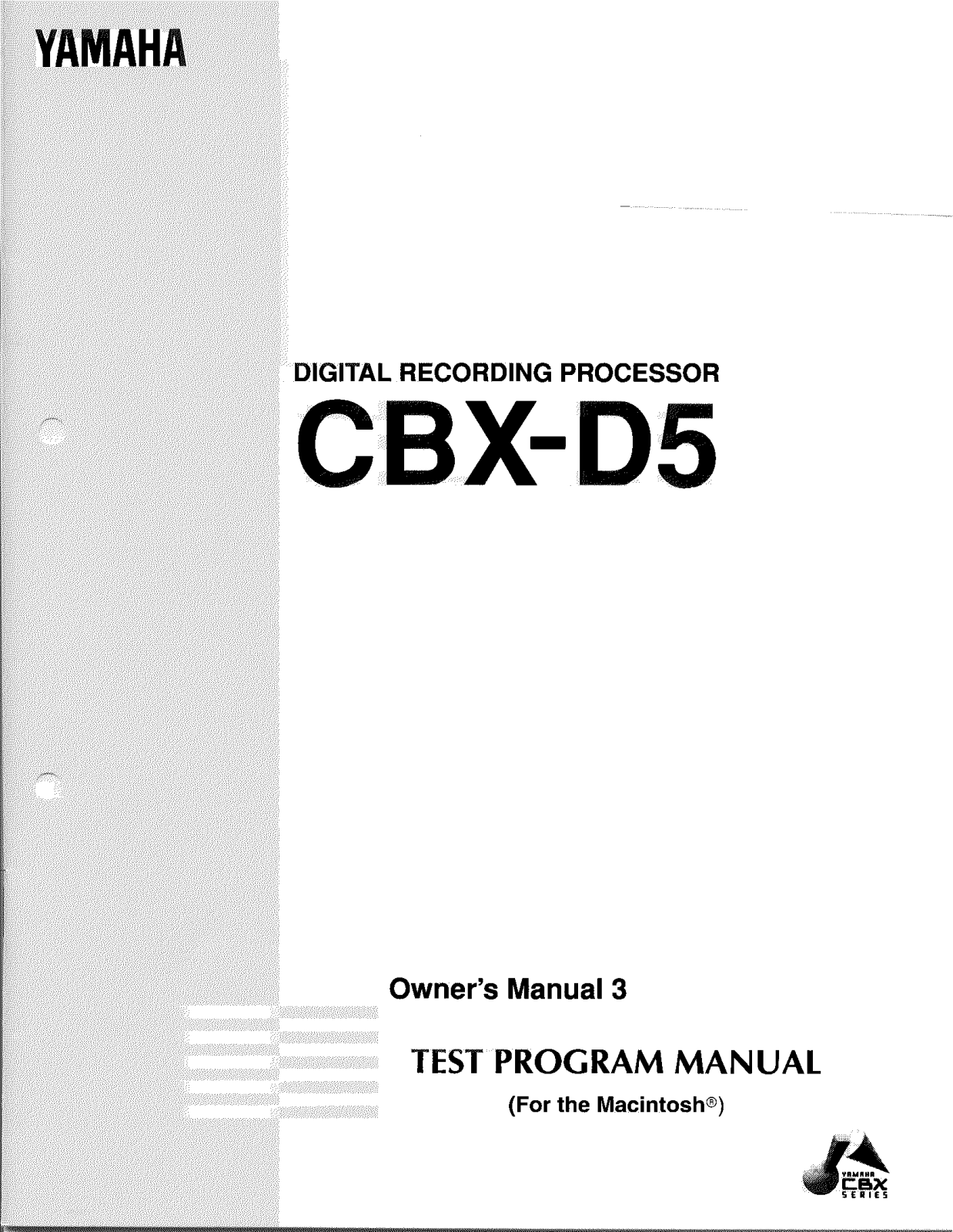 Yamaha CBXD5E3, CBX-D5 User Manual