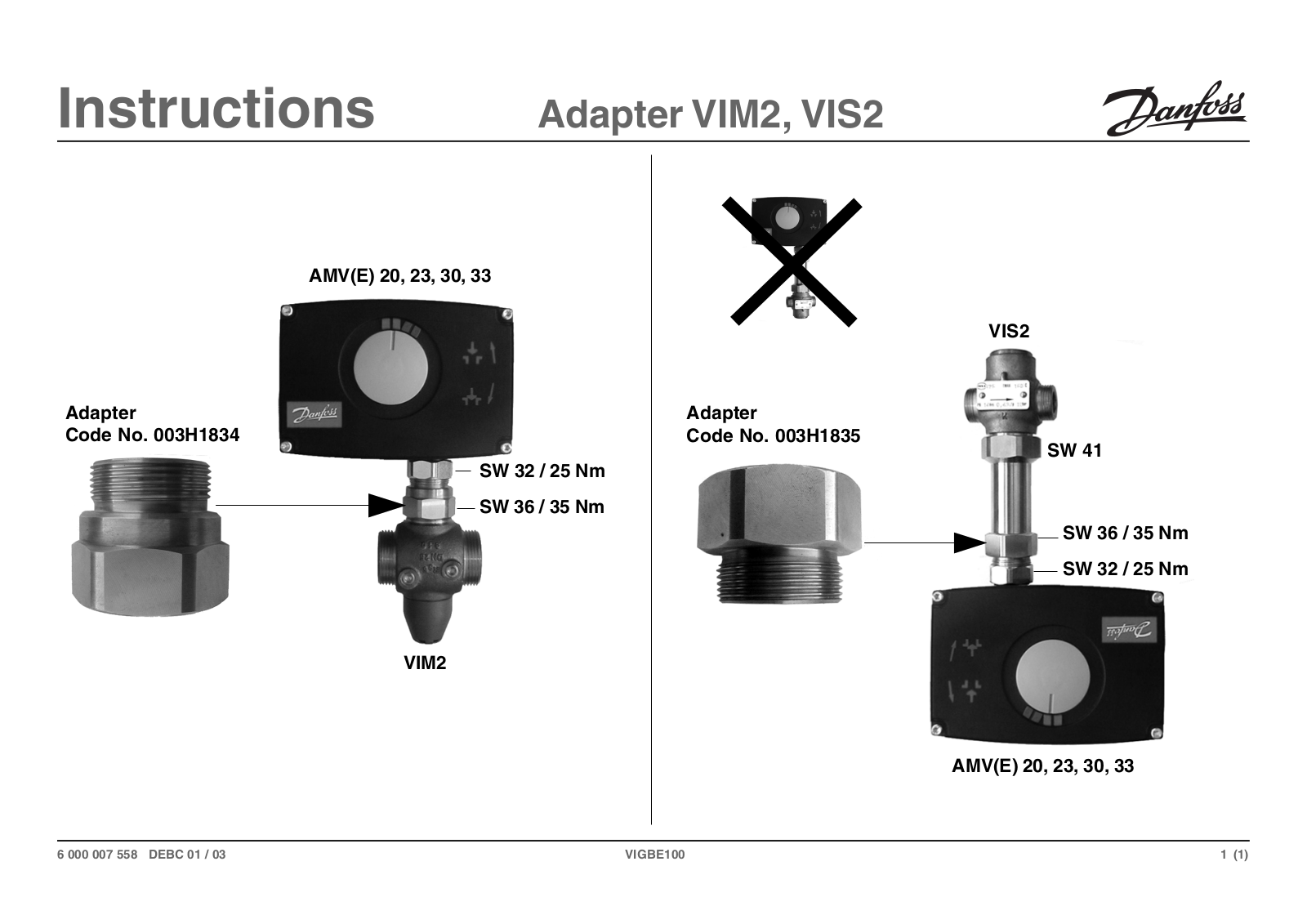 Danfoss VIM2, VIS2 Installation guide