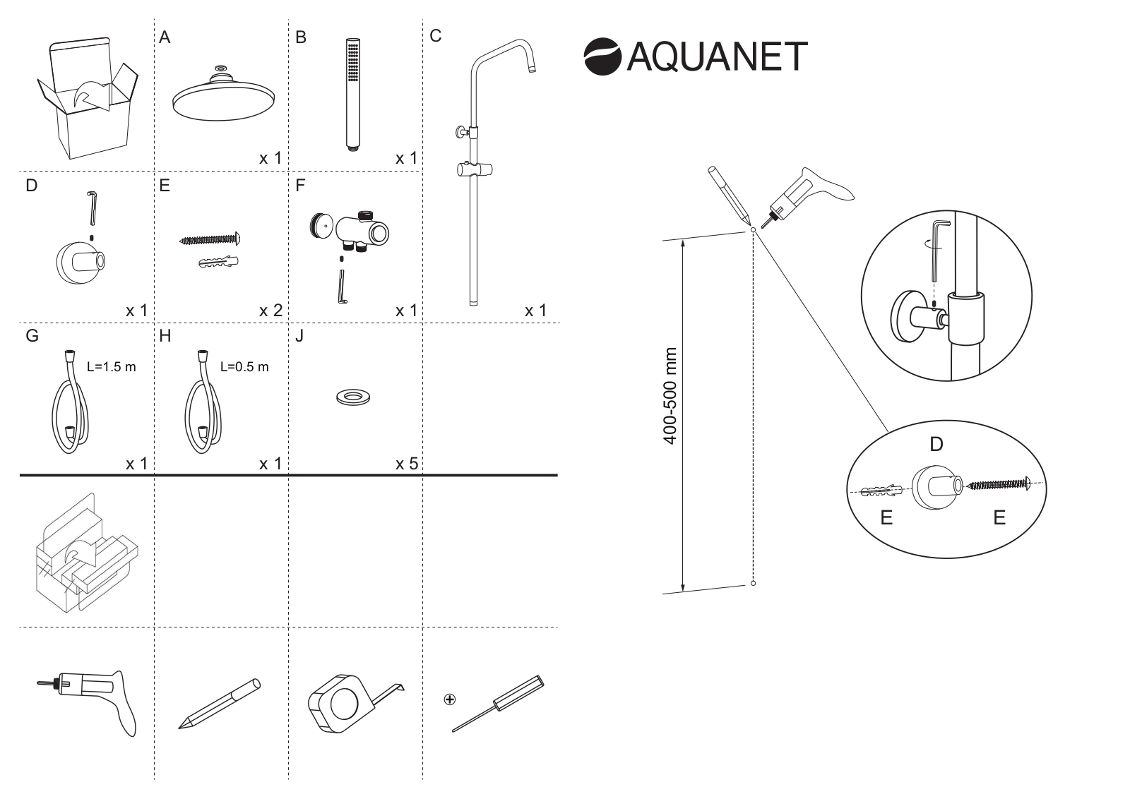 Aquanet Practic R AF100-70-R-C User manual