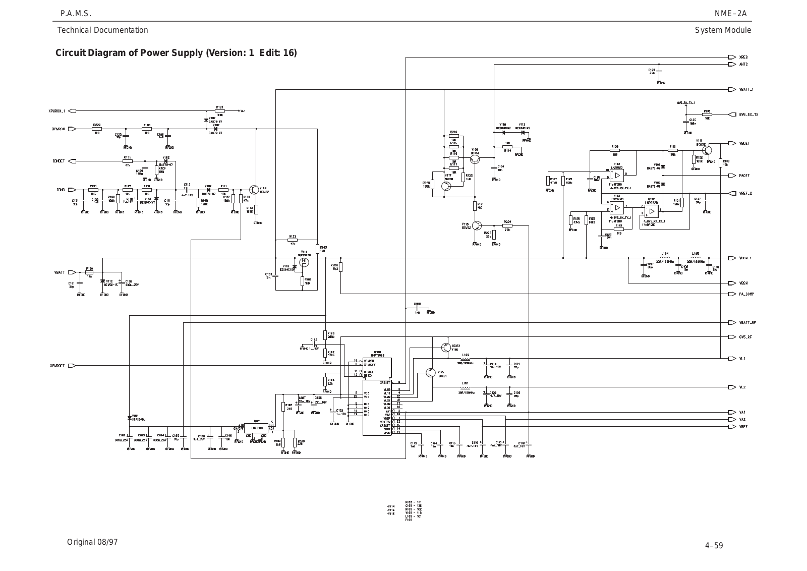 Nokia 6081 Circuit Diagram of Power Supply