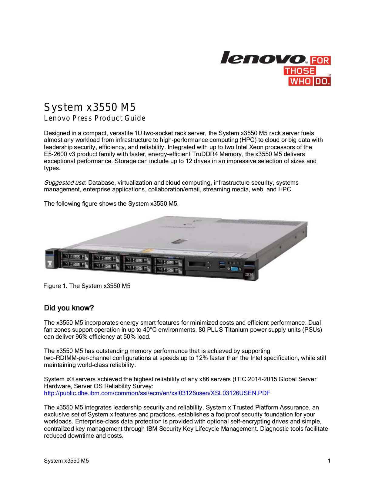 LENOVO System x3550 M5 User Manual