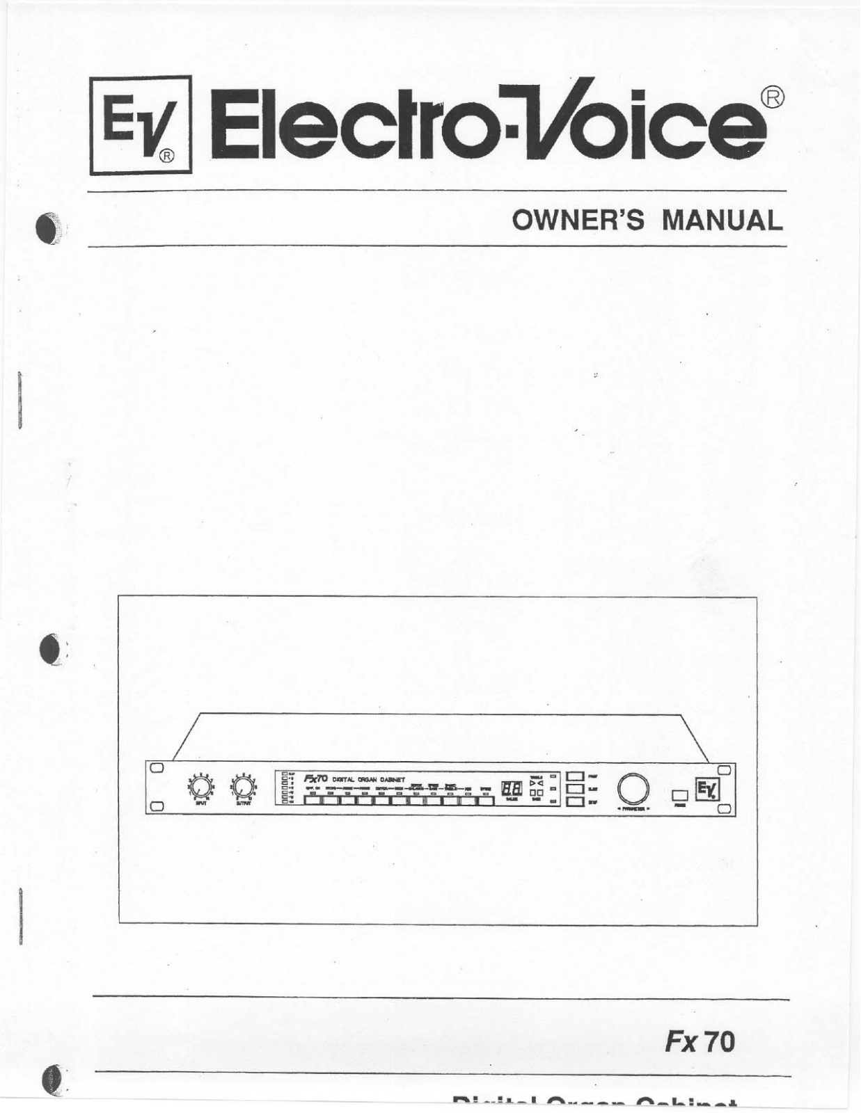 Electro-voice FX70 User Manual