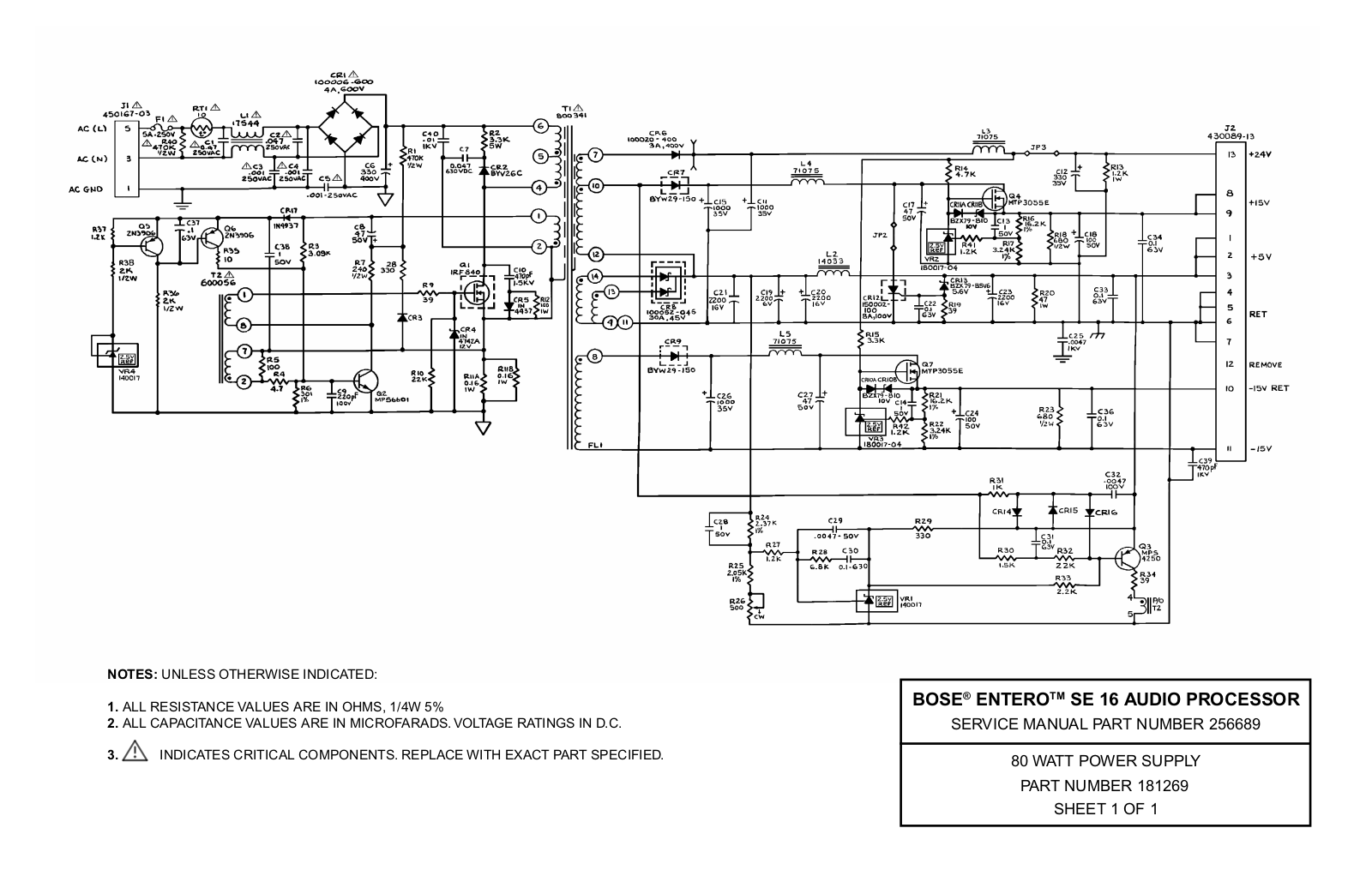 BOSE 181269 Schematic