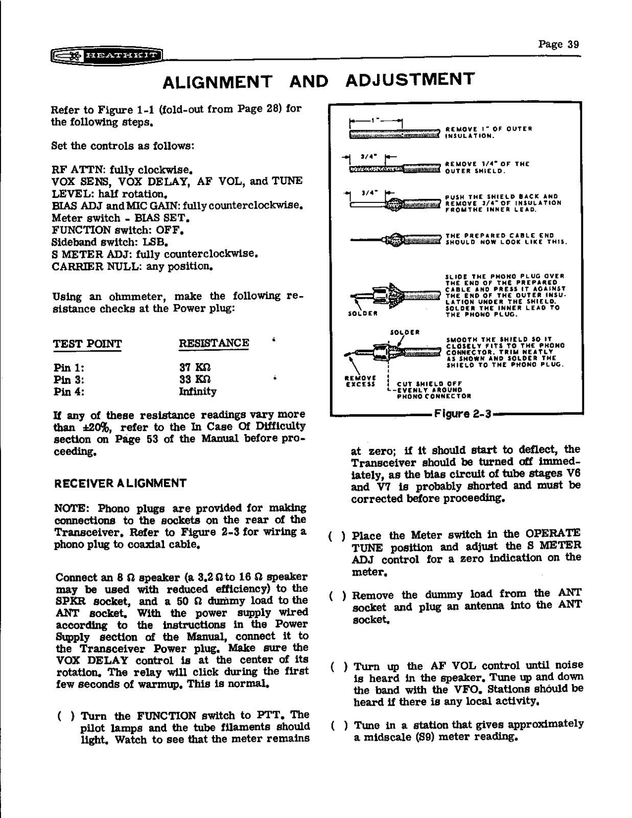 HEATHKIT HW-22a User Manual (PAGE 39)