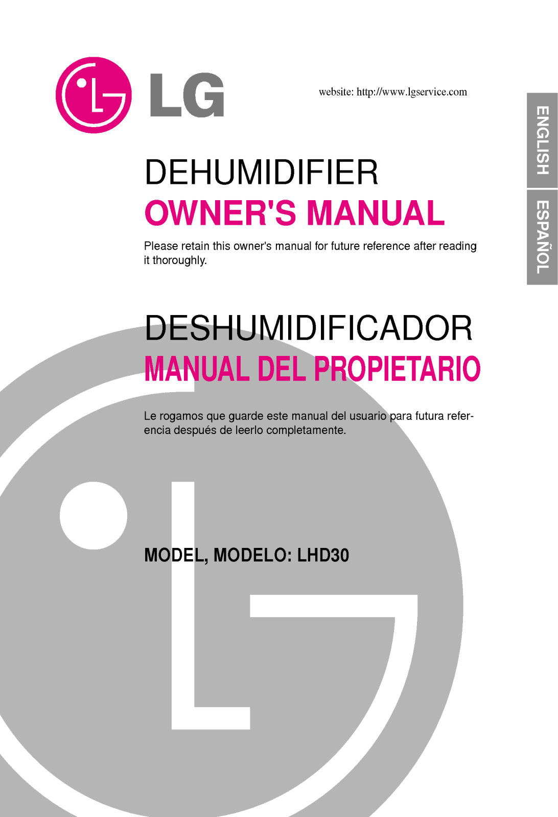 LG LHD30EL User Manual