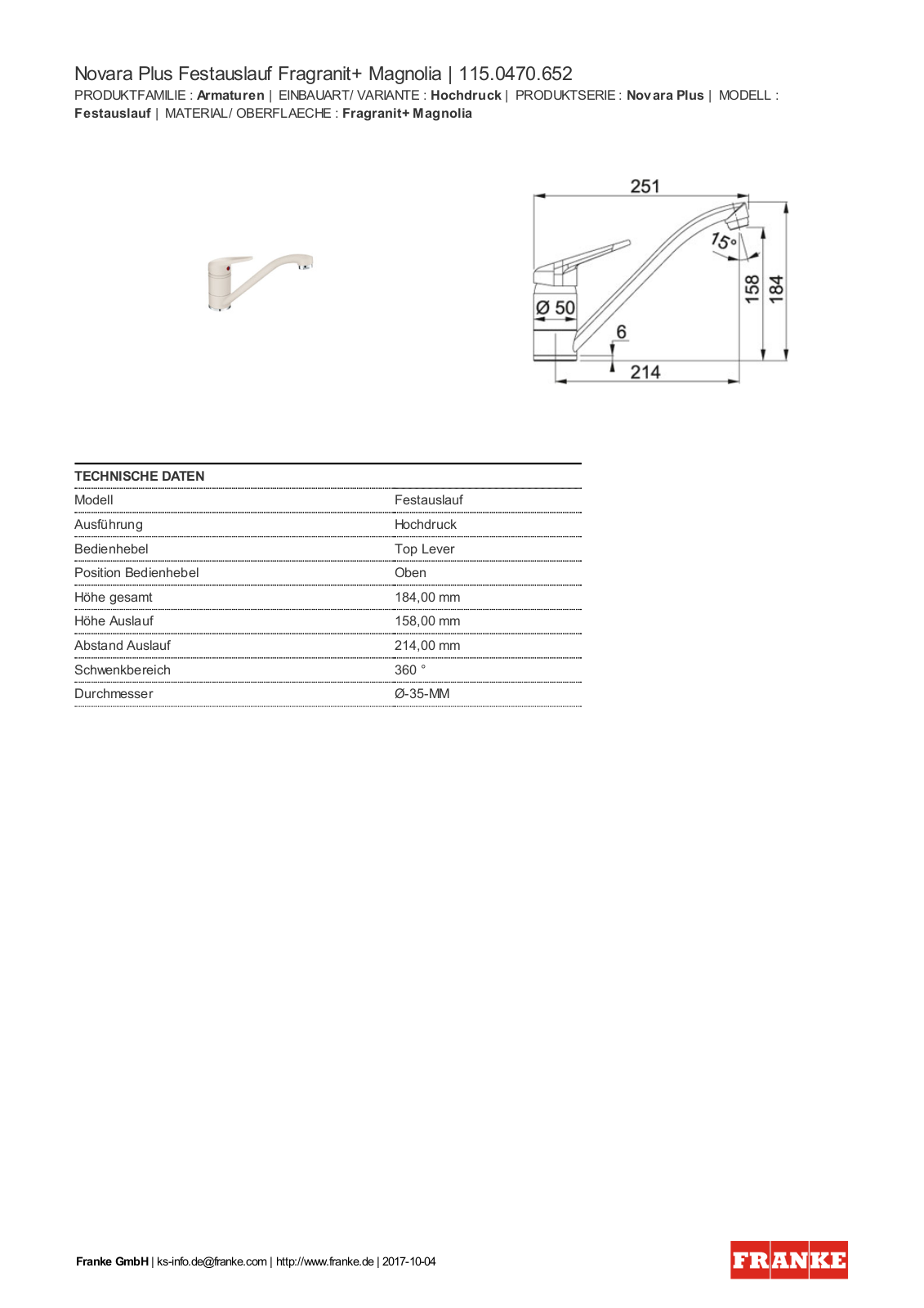 Franke 115.0470.652 Service Manual